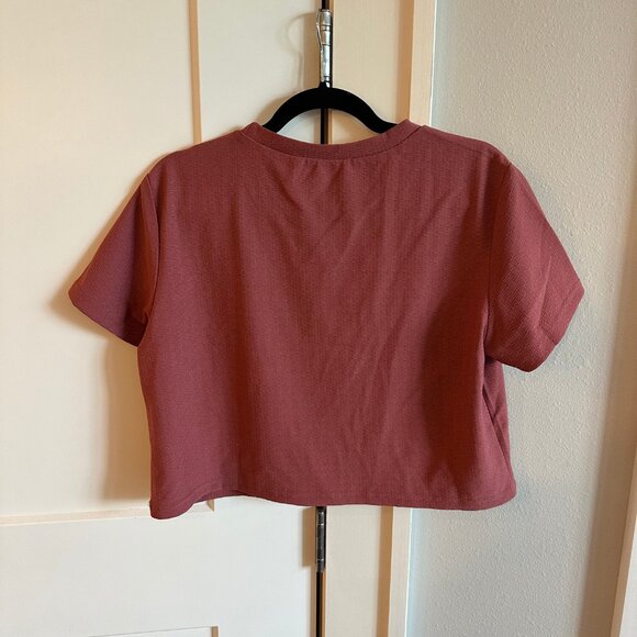 NWOT SHEIN LUNE Solid Tee & Straight Skirt size L in Red Rose - Picture 4 of 10